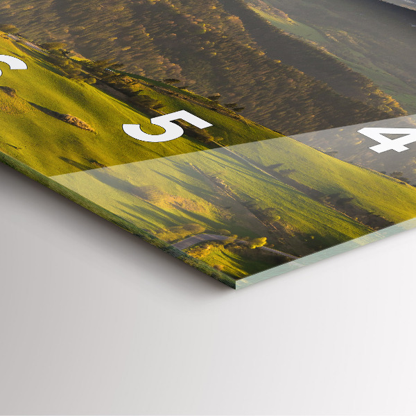 Ceas pătrat de perete din sticlă Pieniny – Wysoki Wierch