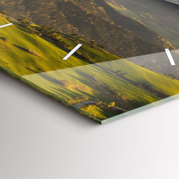 Ceas pătrat de perete din sticlă Pieniny – Wysoki Wierch