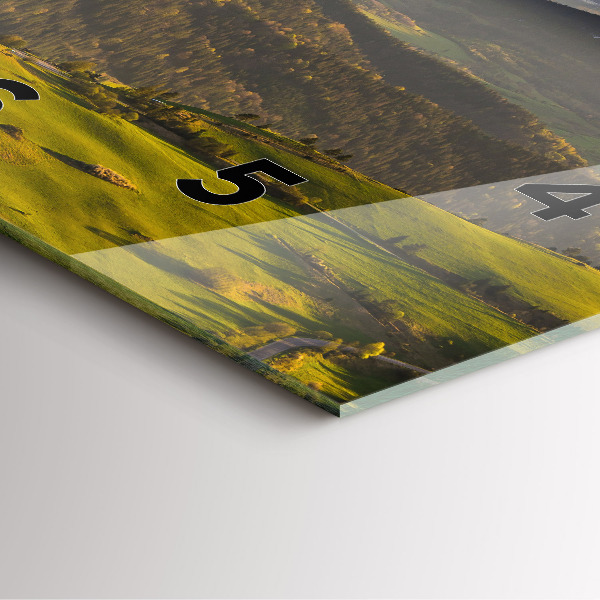 Ceas pătrat de perete din sticlă Pieniny – Wysoki Wierch