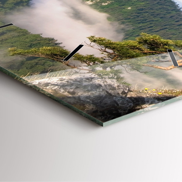 Ceas pătrat de perete din sticlă Sokolica Wierch în Munții Pieniny