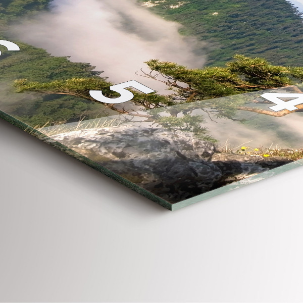 Ceas pătrat de perete din sticlă Sokolica Wierch în Munții Pieniny