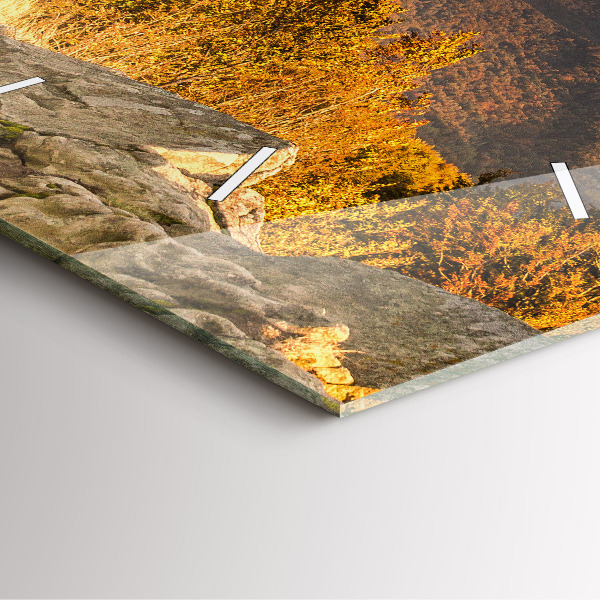 Ceas pătrat de perete din sticlă Munții Bieszczady