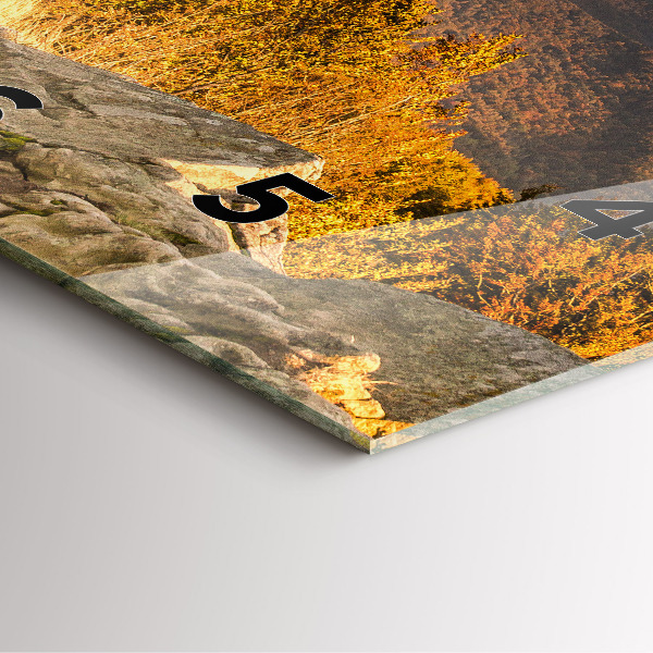 Ceas pătrat de perete din sticlă Munții Bieszczady