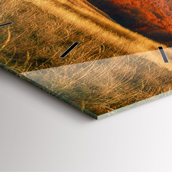 Ceas pătrat de perete din sticlă Peisaj montan