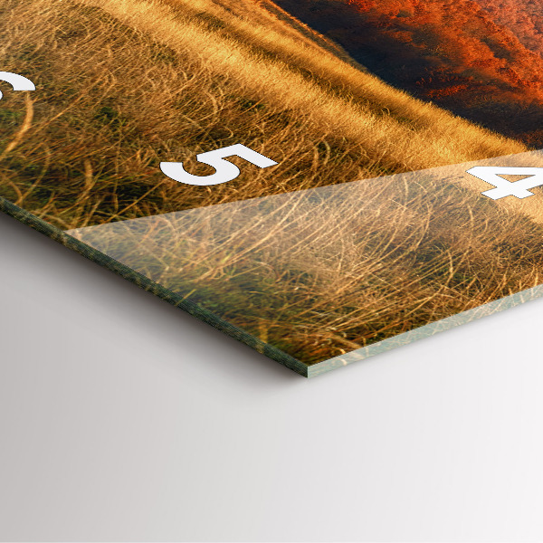 Ceas pătrat de perete din sticlă Peisaj montan