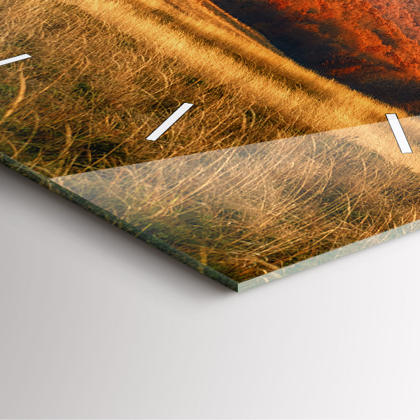 Ceas pătrat de perete din sticlă Peisaj montan