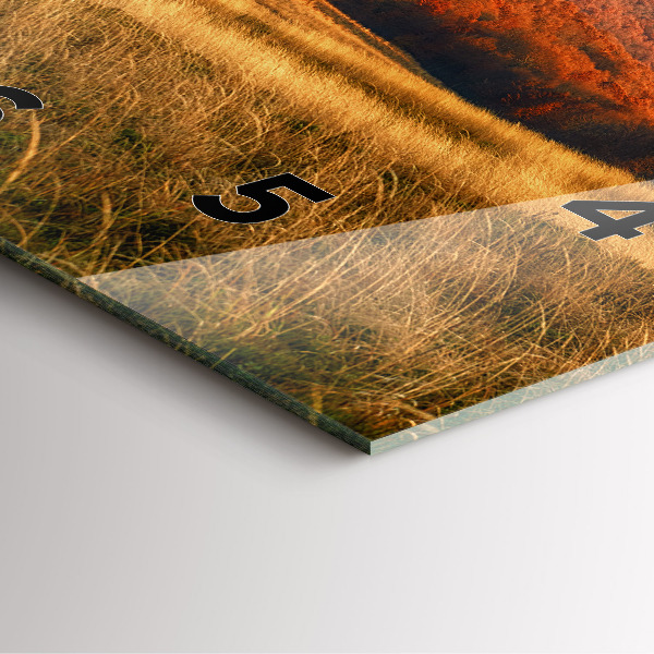 Ceas pătrat de perete din sticlă Peisaj montan