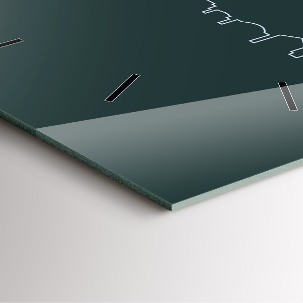 Ceas pătrat de perete din sticlă Line-art al orașului Brno