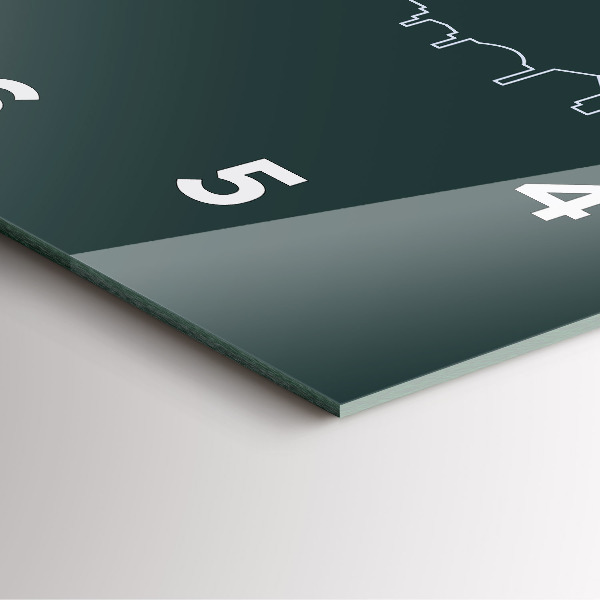 Ceas pătrat de perete din sticlă Line-art al orașului Brno