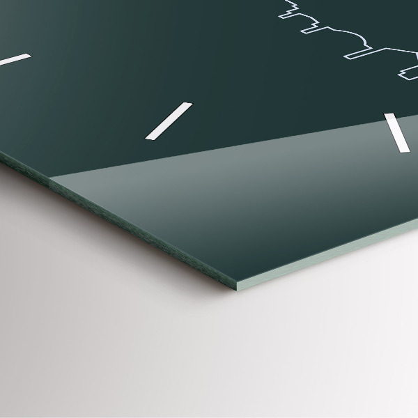 Ceas pătrat de perete din sticlă Line-art al orașului Brno