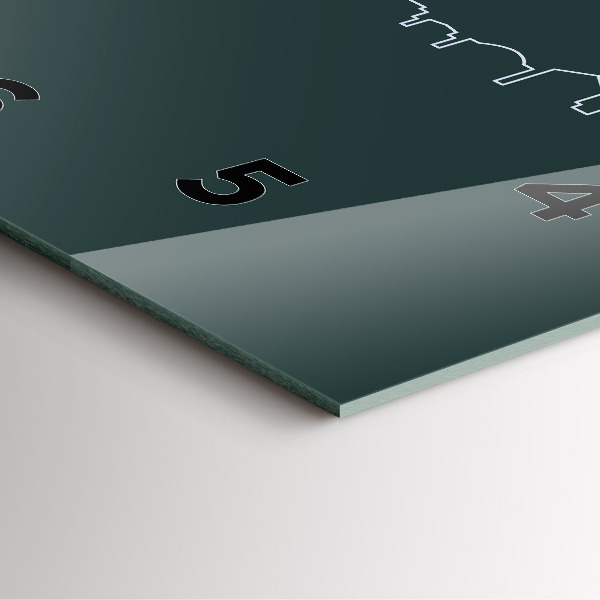 Ceas pătrat de perete din sticlă Line-art al orașului Brno