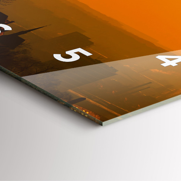 Ceas pătrat de perete din sticlă Vedere la Catedrala Brno