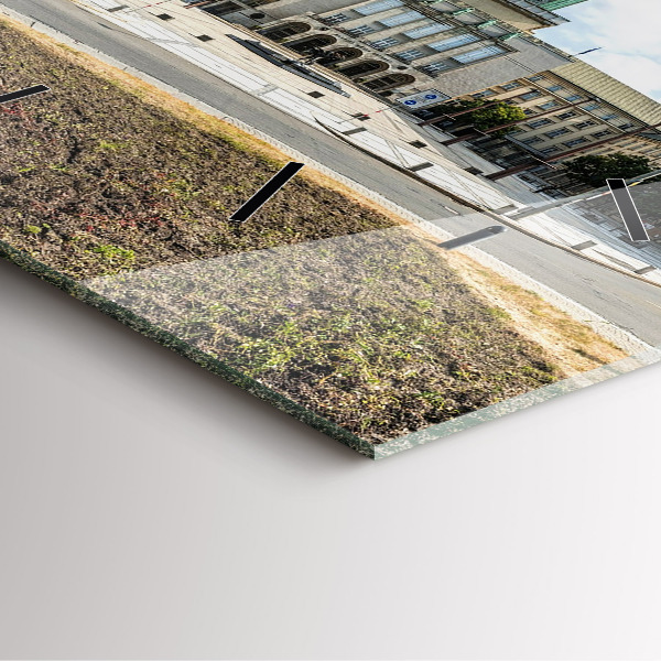 Ceas pătrat de perete din sticlă Panorama orasului Ostrava