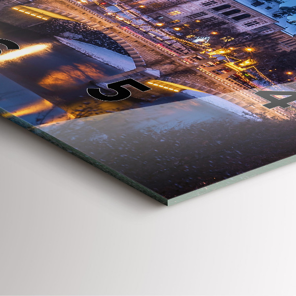 Ceas pătrat de perete din sticlă Panorama orasului Plzen