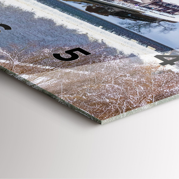 Ceas pătrat de perete din sticlă Panorama orasului iarna
