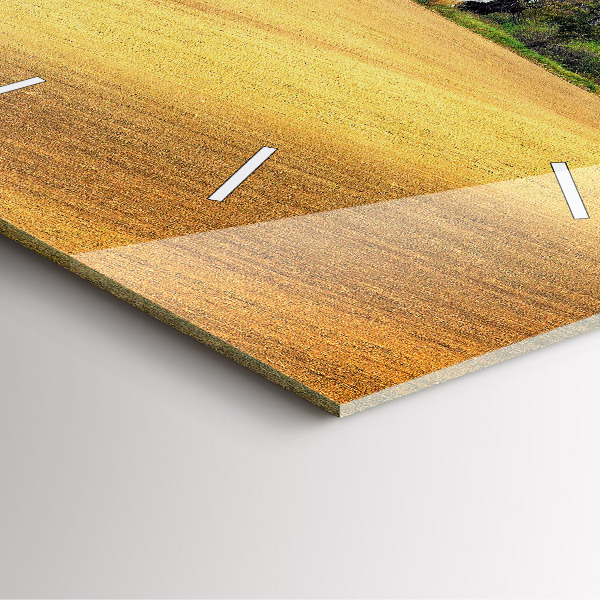 Ceas pătrat de perete din sticlă Peisaj rural din Moravia