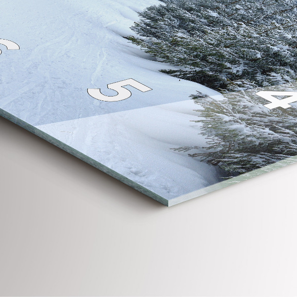 Ceas pătrat de perete din sticlă Munții Uriașii Cehi iarna