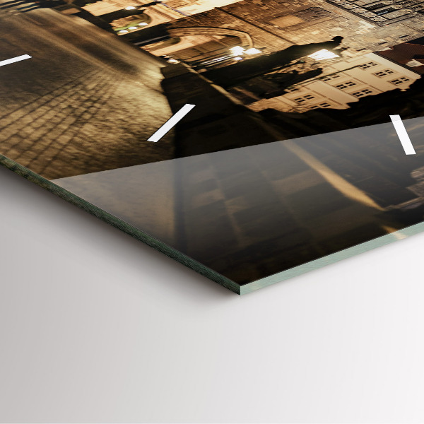 Ceas pătrat de perete din sticlă Podul Carol din Praga