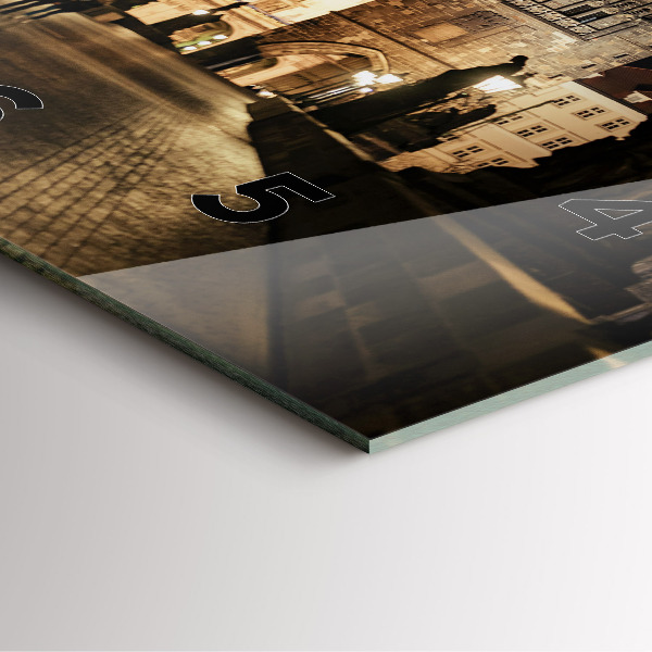 Ceas pătrat de perete din sticlă Podul Carol din Praga