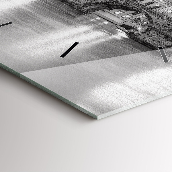 Ceas pătrat de perete din sticlă Podul Carol din Praga