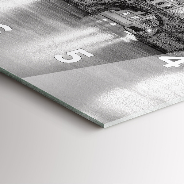 Ceas pătrat de perete din sticlă Podul Carol din Praga