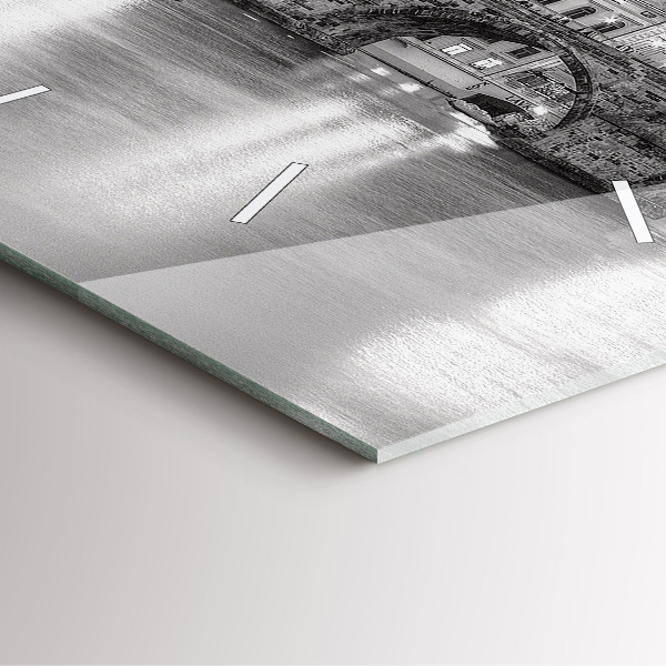 Ceas pătrat de perete din sticlă Podul Carol din Praga