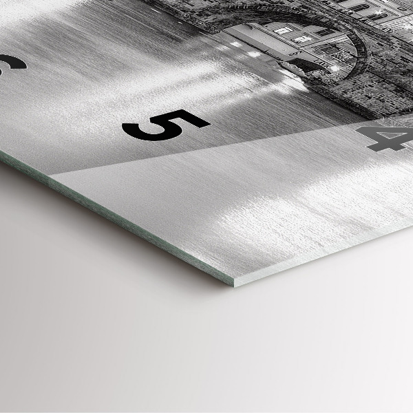 Ceas pătrat de perete din sticlă Podul Carol din Praga