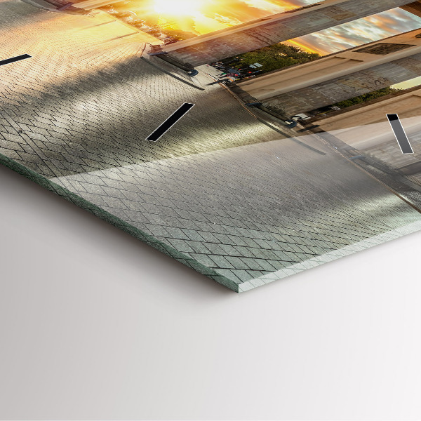 Ceas pătrat de perete din sticlă Poarta Brandenburg din Berlin