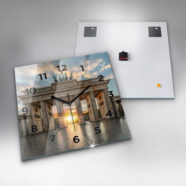 Ceas pătrat de perete din sticlă Poarta Brandenburg din Berlin