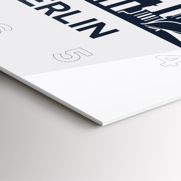 Ceas pătrat de perete din sticlă Ilustrația orașului Berlin