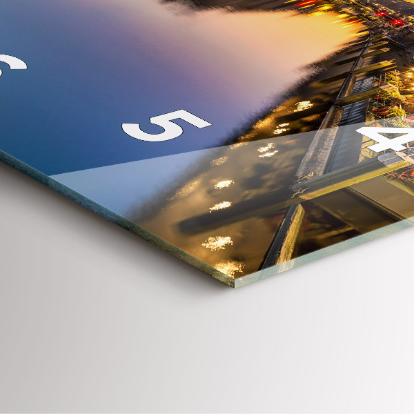 Ceas pătrat de perete din sticlă Primăria Hamburg