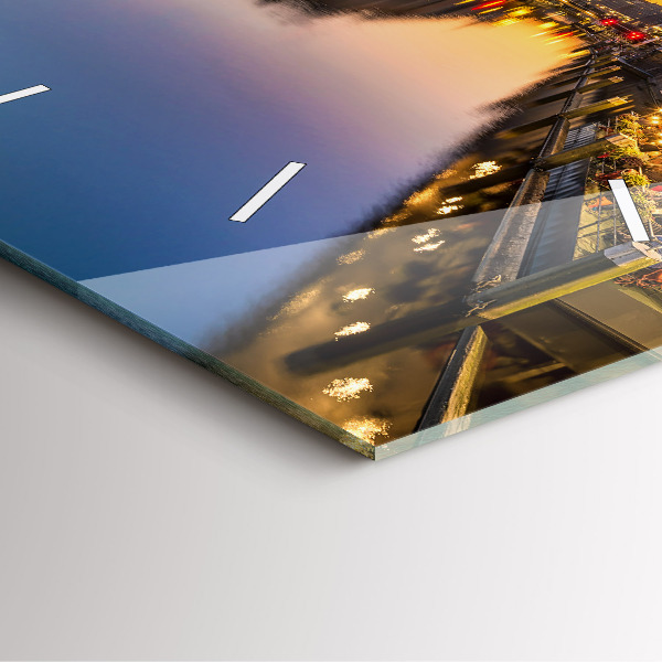 Ceas pătrat de perete din sticlă Primăria Hamburg