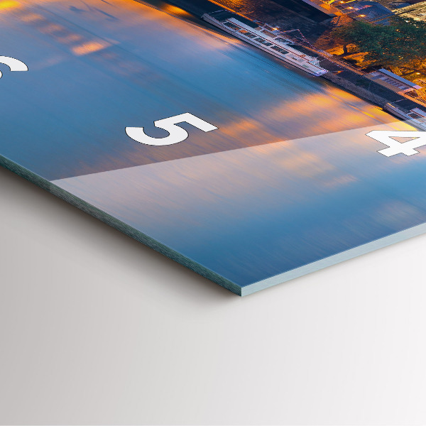 Ceas pătrat de perete din sticlă Vedere la primărie