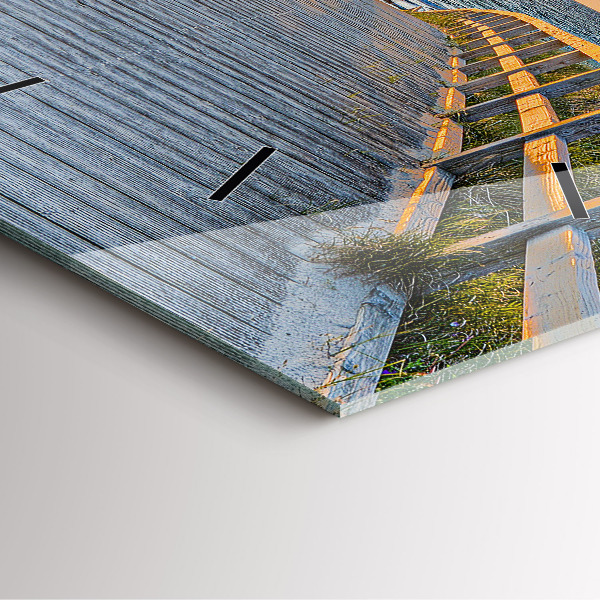 Ceas pătrat de perete din sticlă Vacanta la plaja