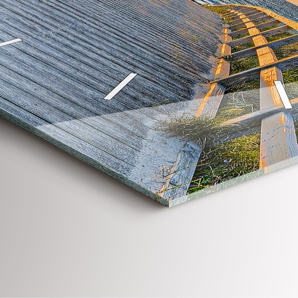 Ceas pătrat de perete din sticlă Vacanta la plaja