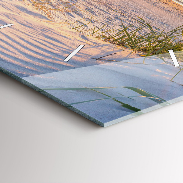 Ceas pătrat de perete din sticlă Apus peste mare