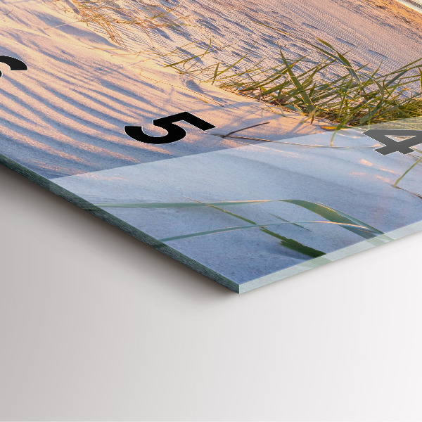 Ceas pătrat de perete din sticlă Apus peste mare