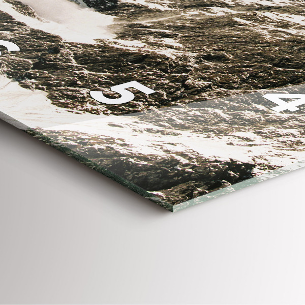 Ceas pătrat de perete din sticlă Munții Watzmann