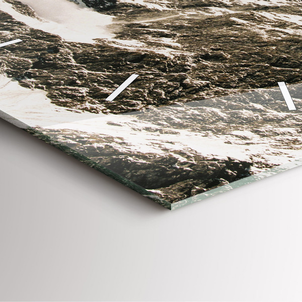 Ceas pătrat de perete din sticlă Munții Watzmann