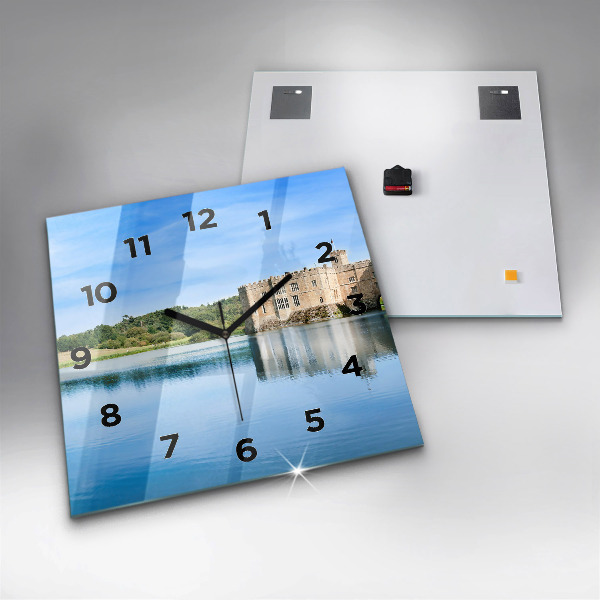 Ceas pătrat de perete din sticlă Castelul Leeds