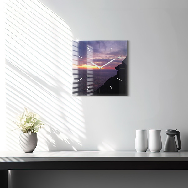 Ceas pătrat de perete din sticlă Cap de piatră