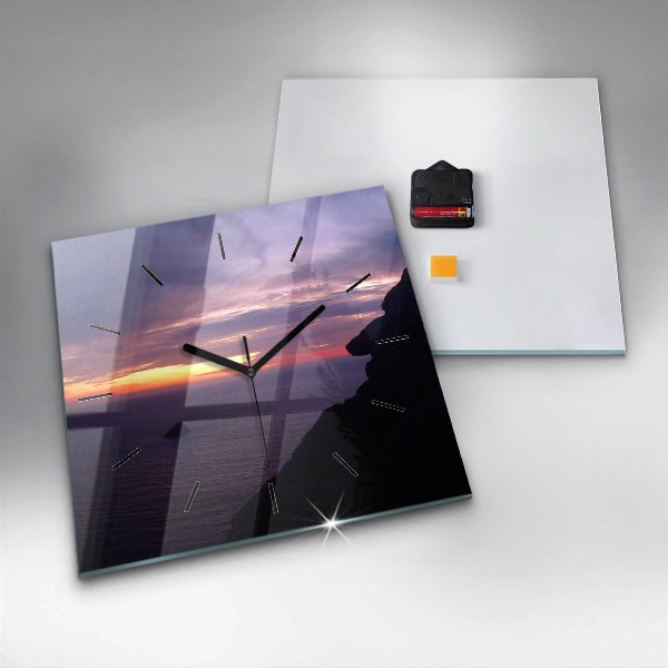 Ceas pătrat de perete din sticlă Cap de piatră