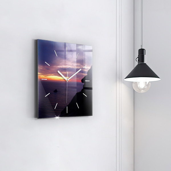 Ceas pătrat de perete din sticlă Cap de piatră