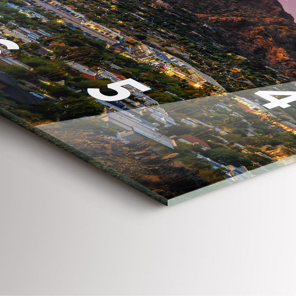 Ceas pătrat de perete din sticlă Peisaj montan