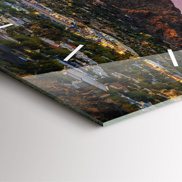 Ceas pătrat de perete din sticlă Peisaj montan