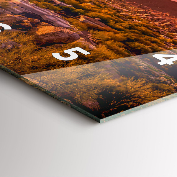 Ceas pătrat de perete din sticlă Apus de soare North Scottsdale