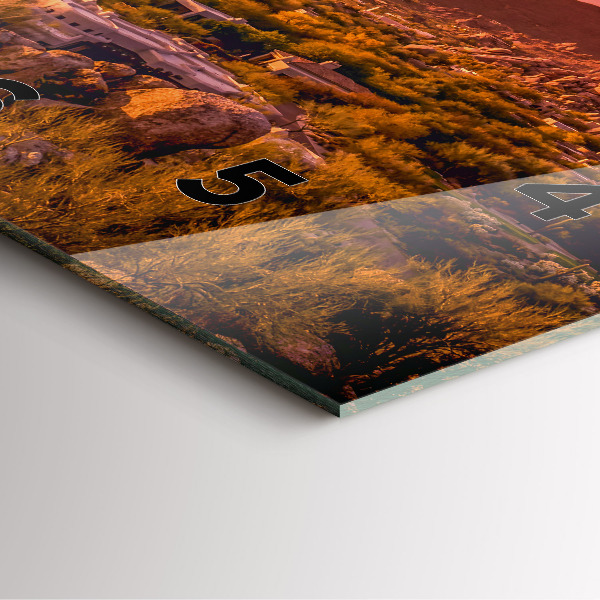 Ceas pătrat de perete din sticlă Apus de soare North Scottsdale