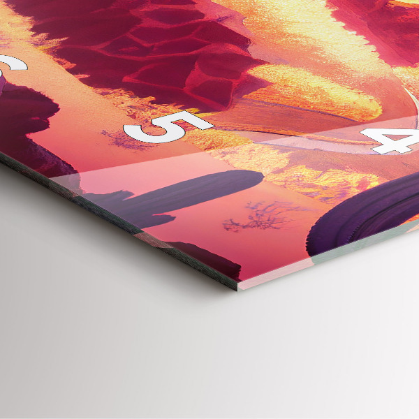 Ceas pătrat de perete din sticlă desertul Arizona