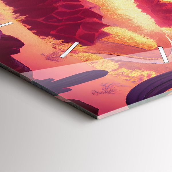 Ceas pătrat de perete din sticlă desertul Arizona