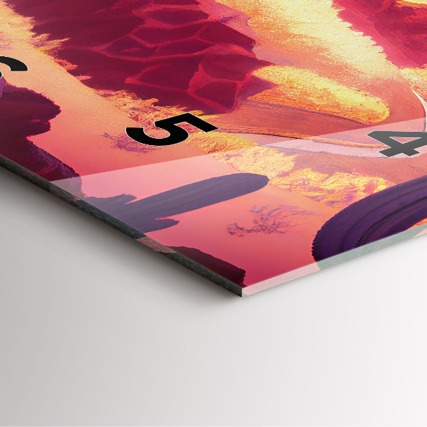 Ceas pătrat de perete din sticlă desertul Arizona